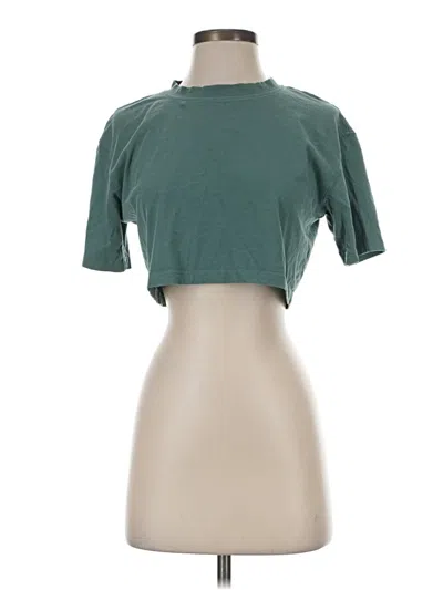 Pre-owned Zara Short Sleeve Turtleneck In Green