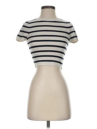 Pre-owned Zara Short Sleeve Turtleneck In Ivory