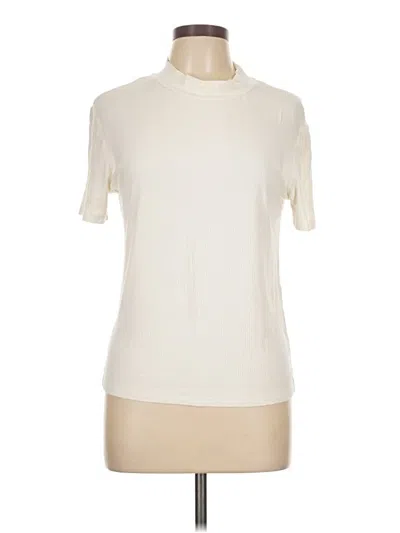 Pre-owned Zara Short Sleeve Turtleneck In Ivory