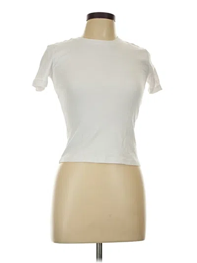 Pre-owned Zara Short Sleeve Turtleneck In Ivory