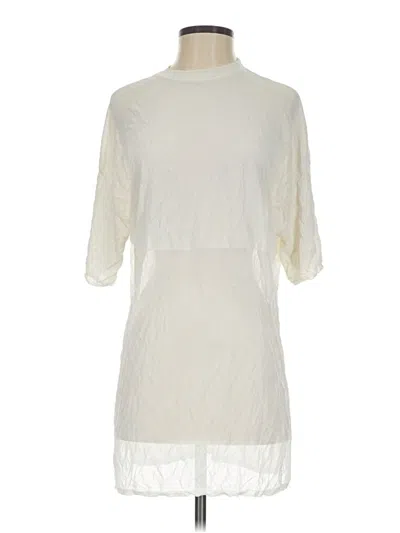 Pre-owned Zara Short Sleeve Turtleneck In Ivory