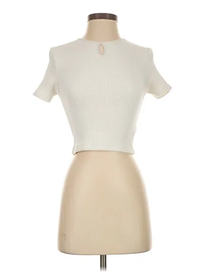 Pre-owned Zara Short Sleeve Turtleneck In Ivory