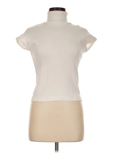 Pre-owned Zara Short Sleeve Turtleneck In Ivory