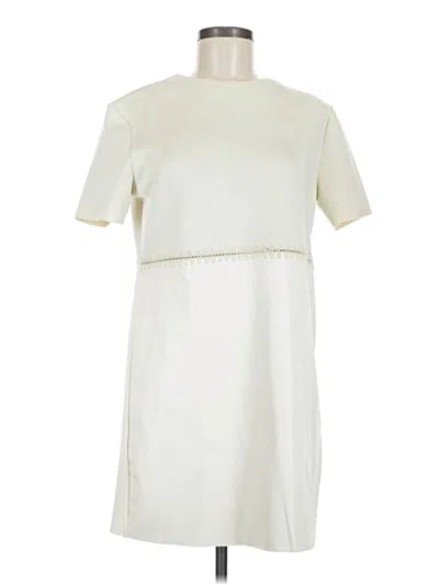Pre-owned Zara Short Sleeve Turtleneck In Ivory