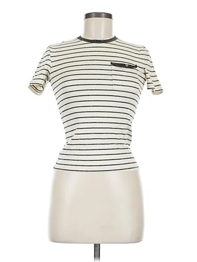 Pre-owned Zara Short Sleeve Turtleneck In Ivory