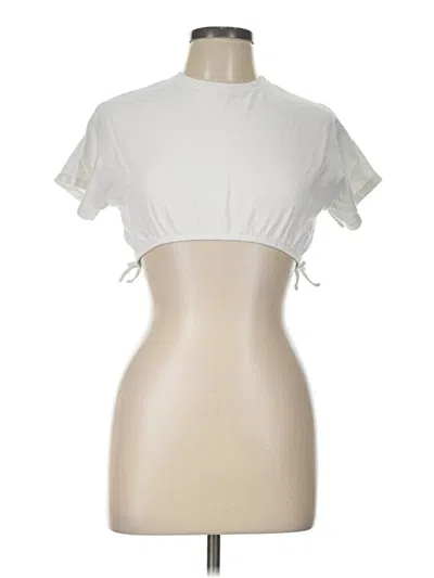 Pre-owned Zara Short Sleeve Turtleneck In Ivory