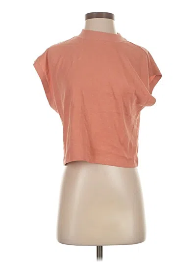 Pre-owned Zara Short Sleeve Turtleneck In Orange