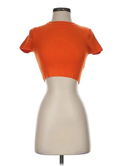 Pre-owned Zara Short Sleeve Turtleneck In Orange