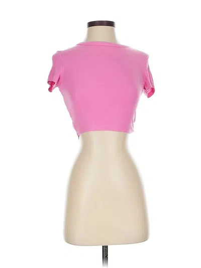 Pre-owned Zara Short Sleeve Turtleneck In Pink