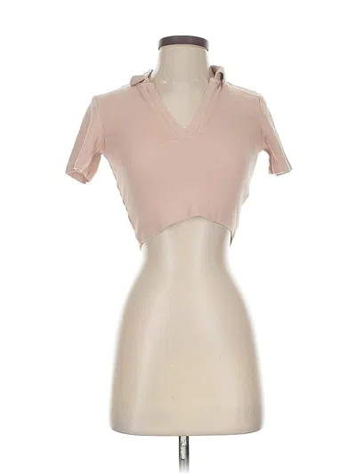 Pre-owned Zara Short Sleeve Turtleneck In Pink