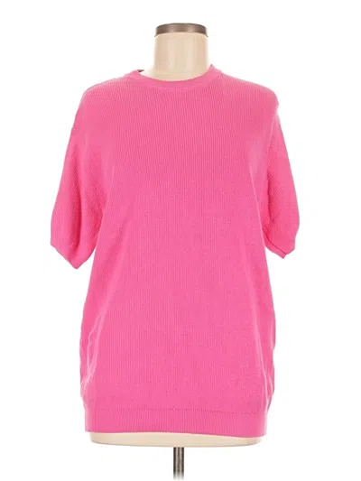 Pre-owned Zara Short Sleeve Turtleneck In Pink