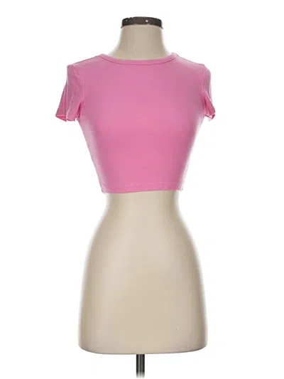Pre-owned Zara Short Sleeve Turtleneck In Pink