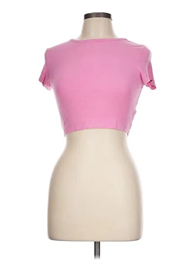 Pre-owned Zara Short Sleeve Turtleneck In Pink