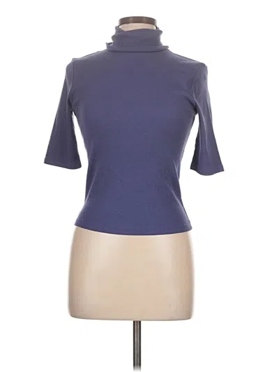 Pre-owned Zara Short Sleeve Turtleneck In Purple