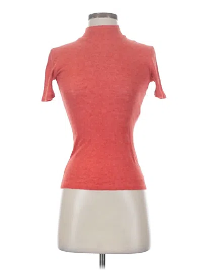 Pre-owned Zara Short Sleeve Turtleneck In Red