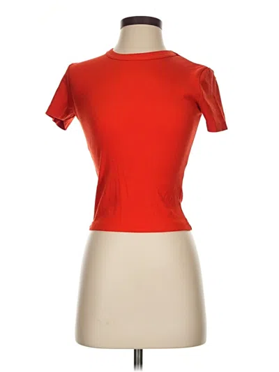 Pre-owned Zara Short Sleeve Turtleneck In Red