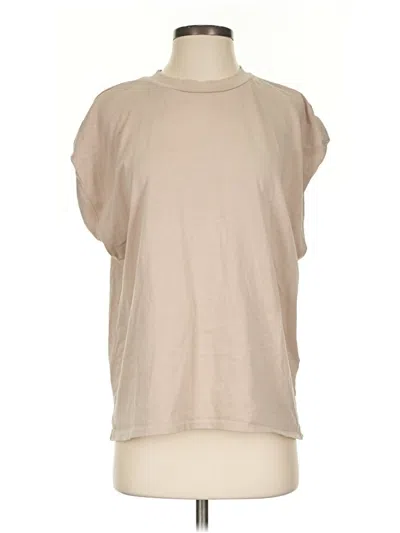 Pre-owned Zara Short Sleeve Turtleneck In Tan