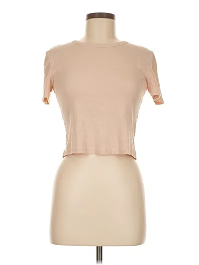 Pre-owned Zara Short Sleeve Turtleneck In Tan
