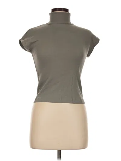 Pre-owned Zara Short Sleeve Turtleneck In Tan