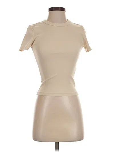 Pre-owned Zara Short Sleeve Turtleneck In Tan