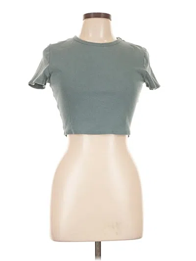 Pre-owned Zara Short Sleeve Turtleneck In Teal