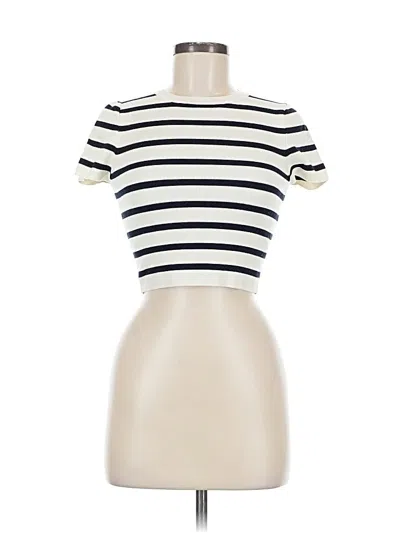 Pre-owned Zara Short Sleeve Turtleneck In White