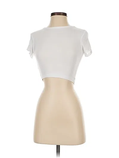 Pre-owned Zara Short Sleeve Turtleneck In White