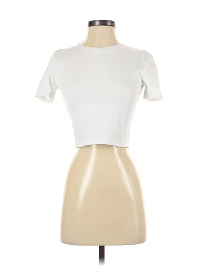 Pre-owned Zara Short Sleeve Turtleneck In White