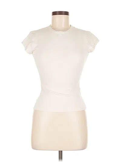 Pre-owned Zara Short Sleeve Turtleneck In White