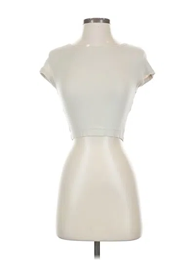 Pre-owned Zara Short Sleeve Turtleneck In White
