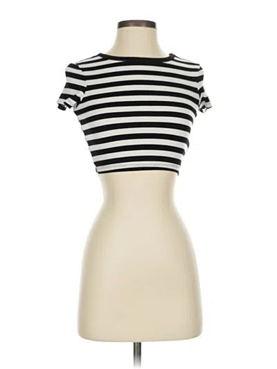 Pre-owned Zara Short Sleeve Turtleneck In White