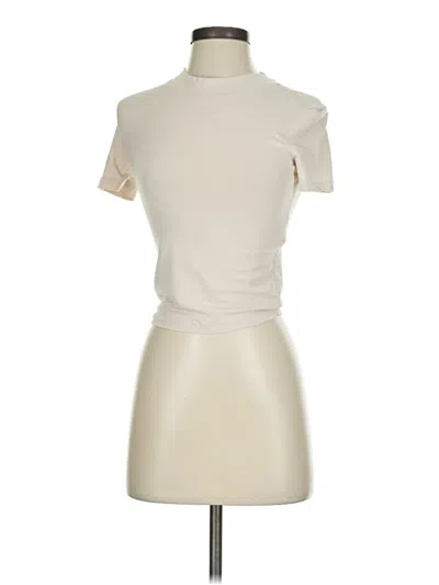 Pre-owned Zara Short Sleeve Turtleneck In White