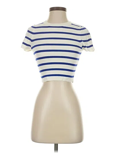 Pre-owned Zara Short Sleeve Turtleneck In White