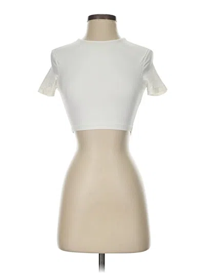 Pre-owned Zara Short Sleeve Turtleneck In White