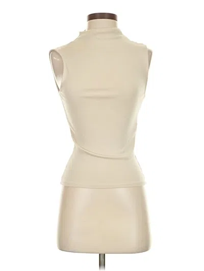 Pre-owned Zara Short Sleeve Turtleneck In White