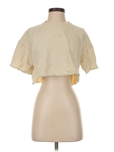 Pre-owned Zara Short Sleeve Turtleneck In White