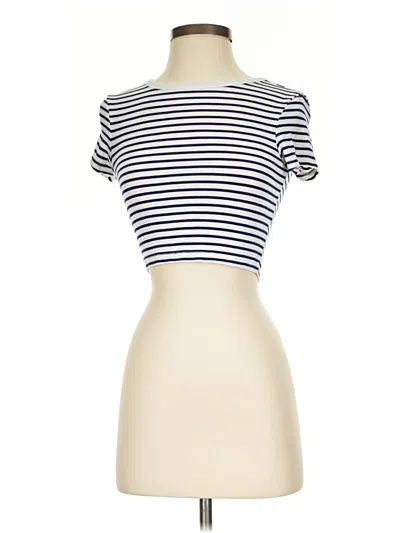 Pre-owned Zara Short Sleeve Turtleneck In White