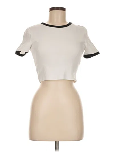 Pre-owned Zara Short Sleeve Turtleneck In White