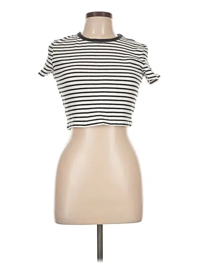 Pre-owned Zara Short Sleeve Turtleneck In White