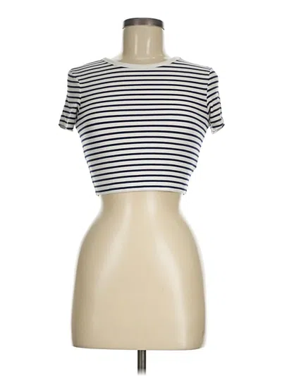 Pre-owned Zara Short Sleeve Turtleneck In White