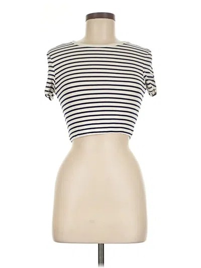 Pre-owned Zara Short Sleeve Turtleneck In White
