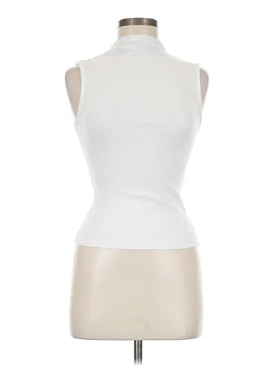 Pre-owned Zara Short Sleeve Turtleneck In White