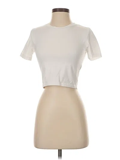 Pre-owned Zara Short Sleeve Turtleneck In White