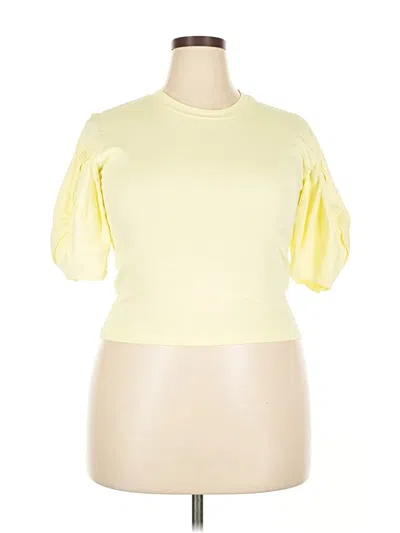 Pre-owned Zara Short Sleeve Turtleneck In Yellow