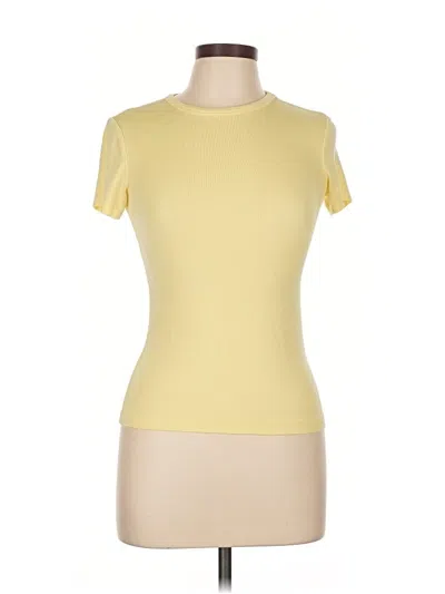 Pre-owned Zara Short Sleeve Turtleneck In Yellow