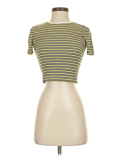 Pre-owned Zara Short Sleeve Turtleneck In Yellow