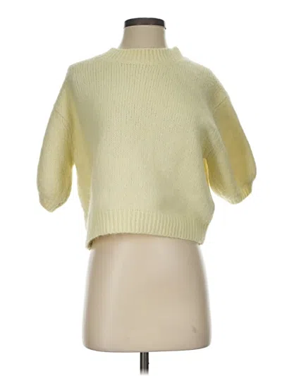 Pre-owned Zara Short Sleeve Turtleneck In Yellow