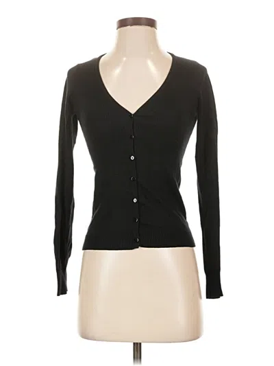 Pre-owned Zara Silk Cardigan Sweater In Black