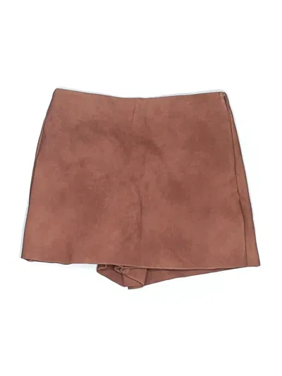 Pre-owned Zara Skort In Brown