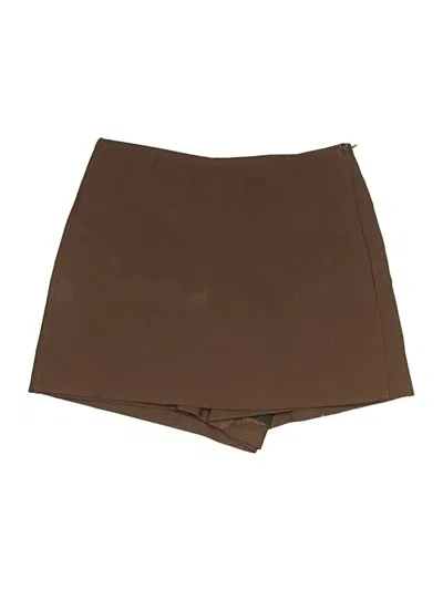 Pre-owned Zara Skort In Brown